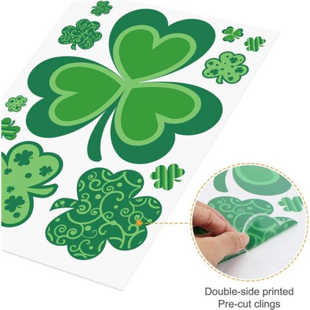 St Patricks Day Window Clings, 109 Pcs Shamrock Window Stickers for St Patricks - Picture 6 of 7